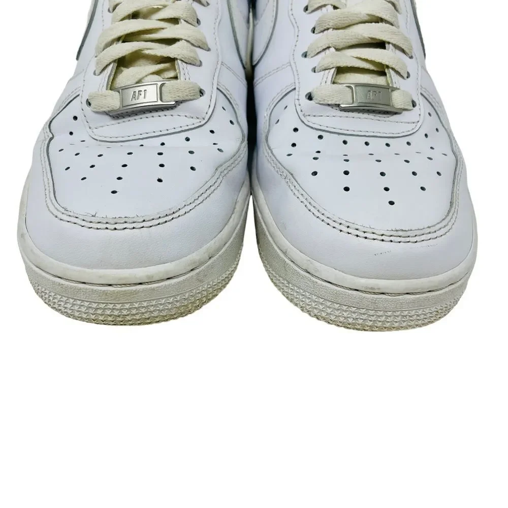 NIKE White Air Force One 1 Women's Sneakers Shoes Leather Low Top 9‎ 315115-112